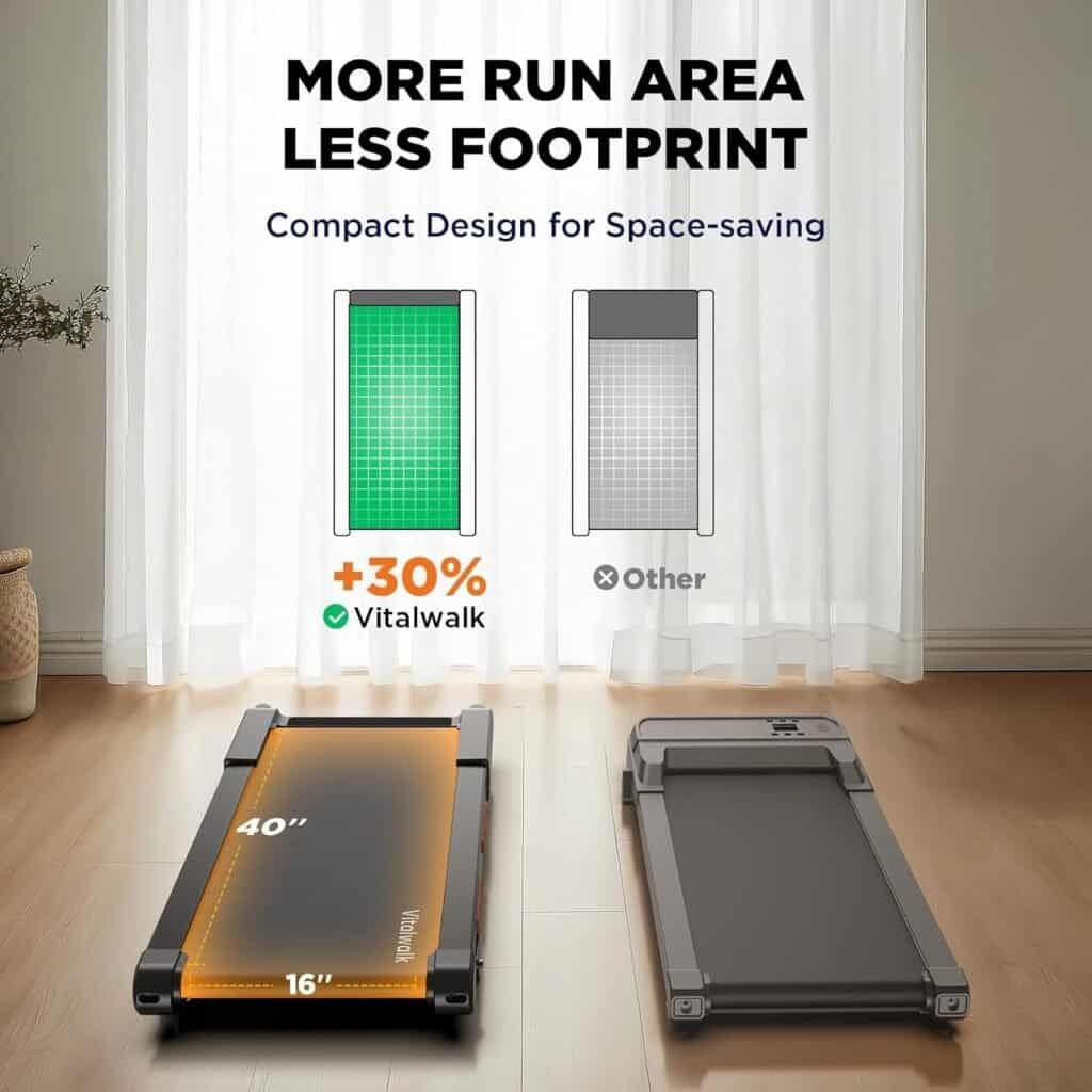 Vitalwalk Apollo 11 Elite Walking Pad: Deck Size and Stability