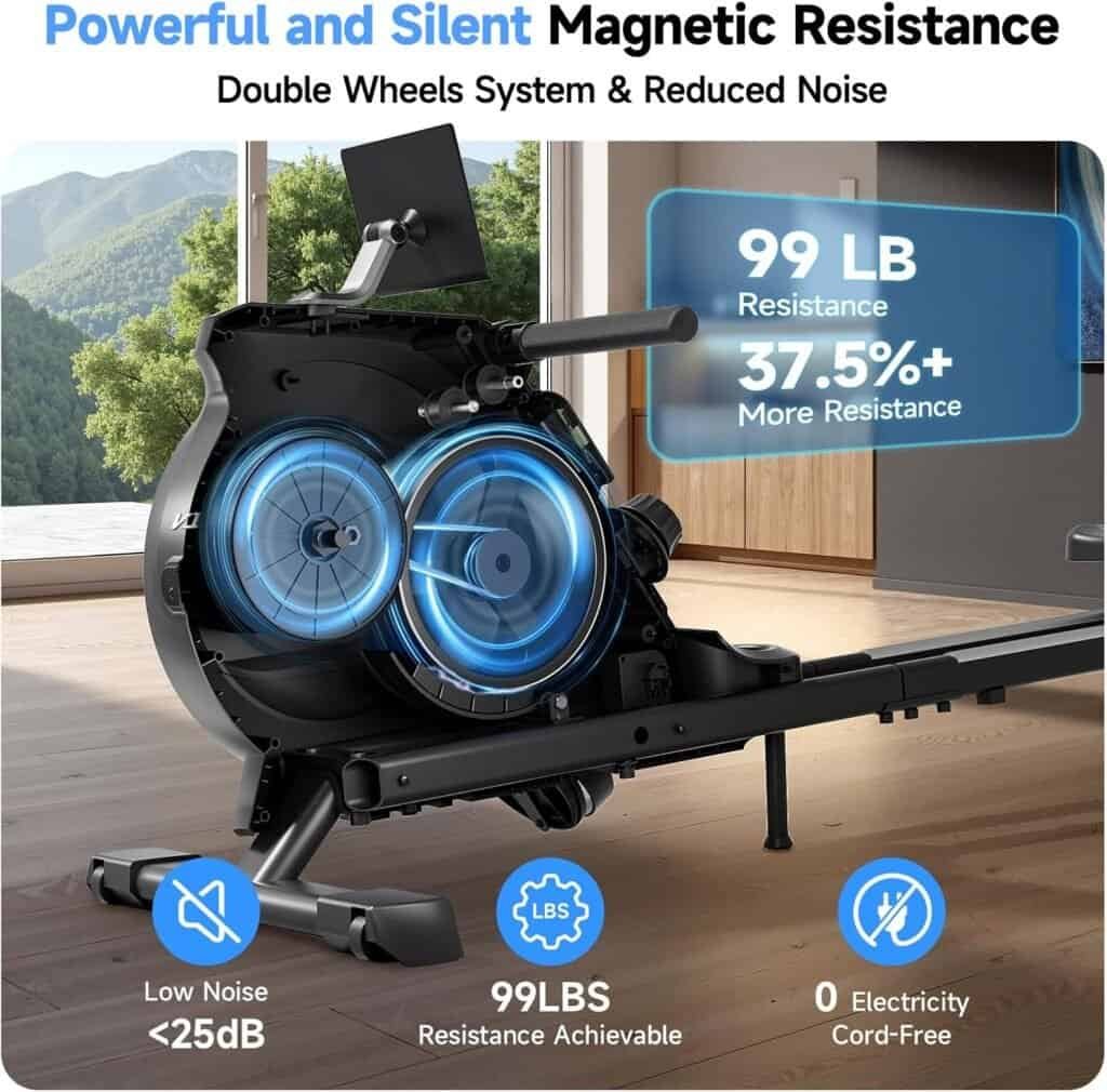 YPOO rowing machine: Noise and resistance levels