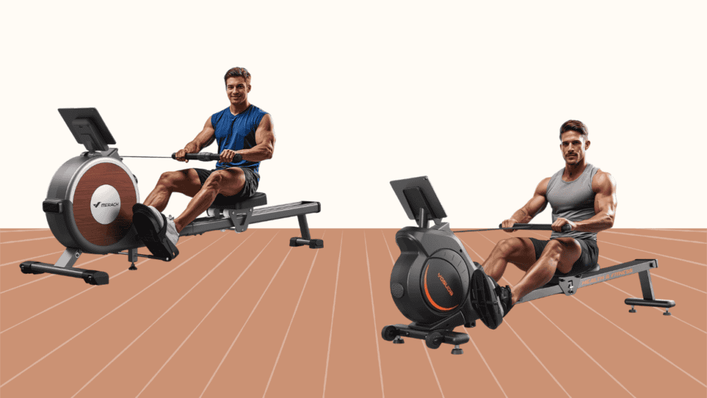 Merach Q1S and Yosuda H-181 magnetic rowing machines side by side