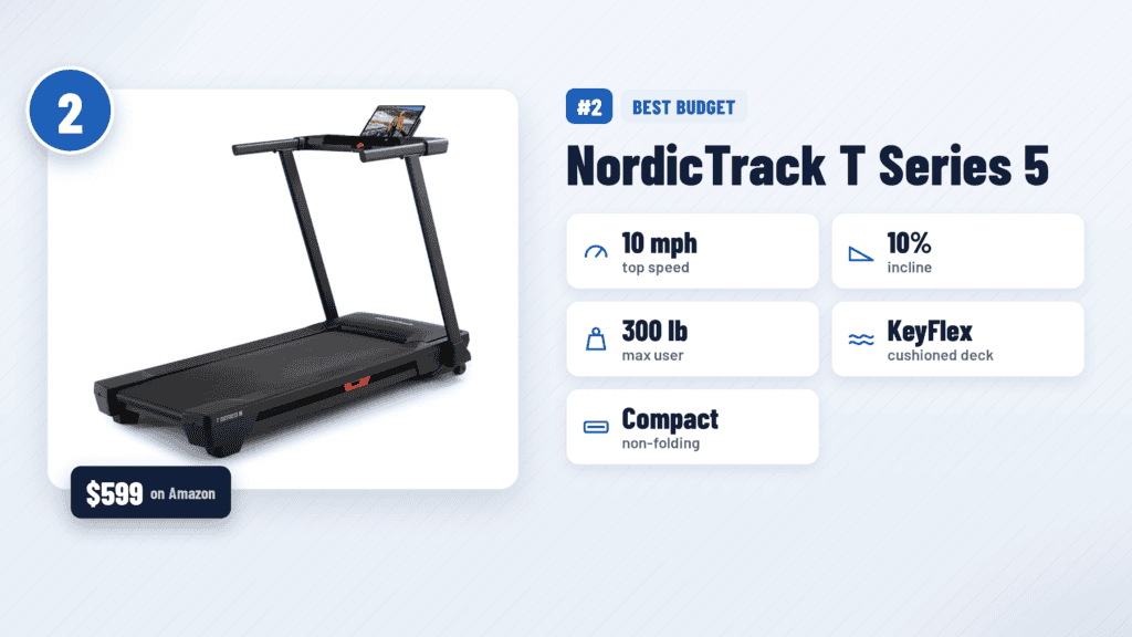 NordicTrack T Series 5, best budget treadmill on Amazon