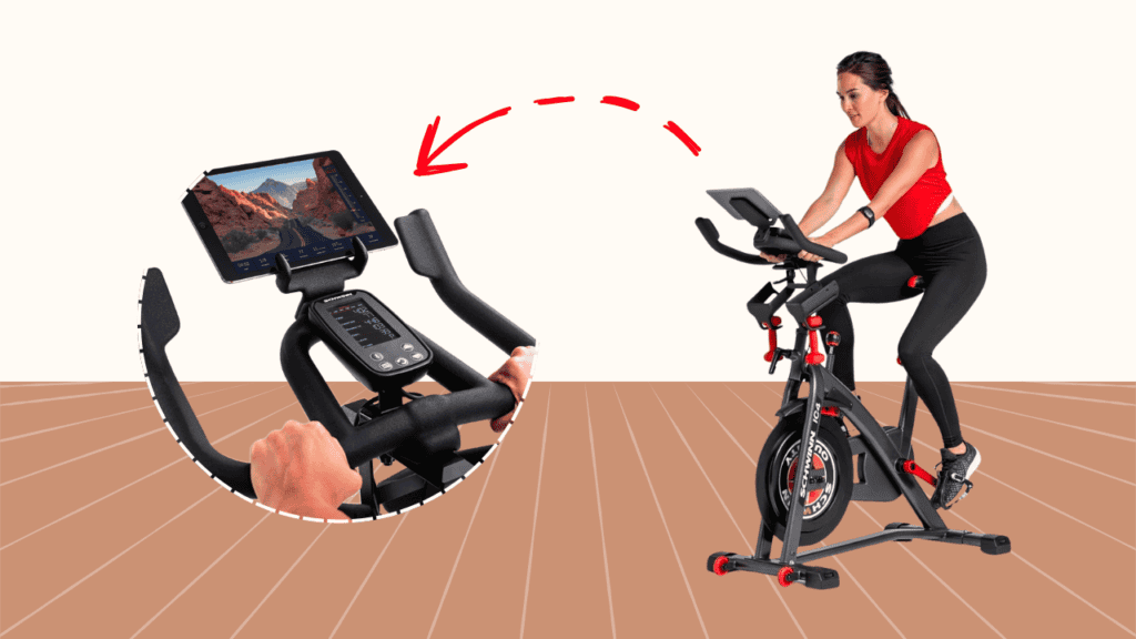 Schwinn IC4 Review: Indoor cycling bike with a tablet on the holder
